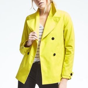 Banana Republic Double Breasted Yellow Mac Jacket